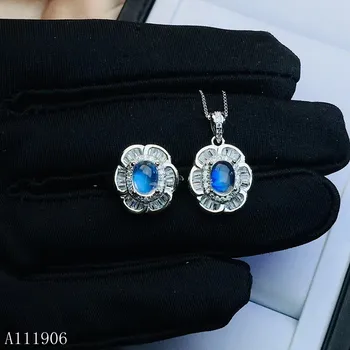 KJJEAXCMY boutique prata esterlina da jóia 925 embutidos natural moonstone pedra preciosa feminino anel colar pingente definido para suportar tes