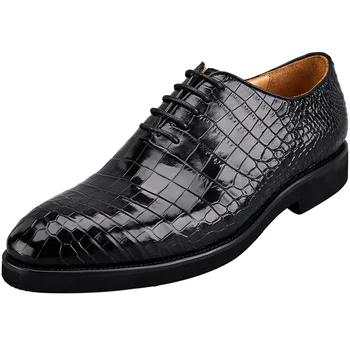Luxo Couro Genuíno Homens de Negócios Formal Sapatos de Alta Qualidade Grande de Sola Tendência Tênis Aconchegante Laço na Moda Sapatos de Casamento