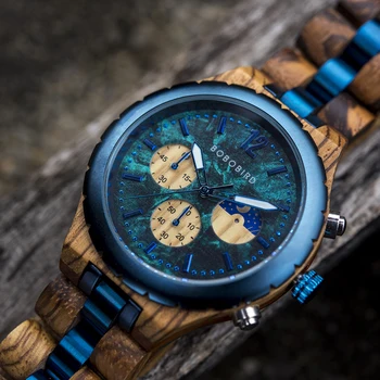 Madeira dos Homens Relógios de 2022, a Marca de Luxo de Quartzo relógio de Pulso Cronógrafo Relógio de Homem de Desporto Relógios de Presente de Relógio Masculino BOBO PÁSSARO