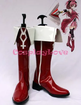 Mais Recentes Feitos Em Japonês De Anime Puella Magi Madoka Magica Sakura Kyoko Cosplay Sapatos Longo De Botas Para O Halloween Natal