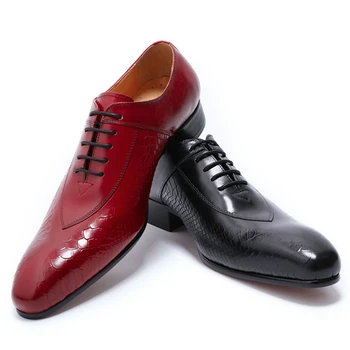 Mens De Negócios Formais Sapatos De Couro Genuíno Office Oxford, Sapatos De Luxo Banquete De Casamento Sapatos De Chaussure Homme