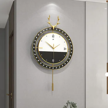 Metal Criativo Grandes Relógios de Parede de Design de luxo Preto Relógio de Parede Elegante casa de Banho Relojes De Pared Decoração Para a Casa TY140YH