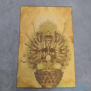 Mil mãos Guanyin Buda Dourado de seda Thangka brocade pintura de ouro um pano de seda tecelagem, bordados de seda bordados antigos