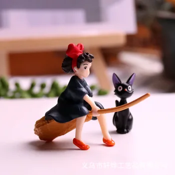 Miyazaki Hayao Anime Serviço de entregas da Kiki Qiqi Jiji Gato Preto Brinquedo Artesanal de Pequenos Ornamentos Colecionáveis 5.5 cm