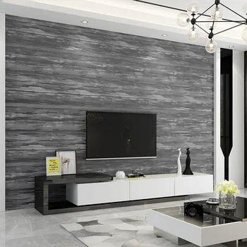 Moderno e minimalista listrado falso camurça PLANO de fundo, papel de parede 3D em relevo não-tecido de quarto, sala de estar papel de parede.