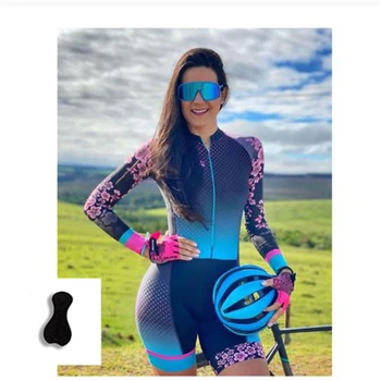 Mulher de Nova Jersey de Ciclismo Ternos, Bicicleta de Montanha de Roupas Personalizadas Mulher Estilo Popular Jardineiras, Shorts de Ciclismo Ternos de Triatlo Macacão