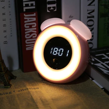 Multifuncional Inteligente, Sensor de Cogumelo em Forma Noite do DIODO emissor de Luz Lâmpada de Cabeceira Com Relógio Digital Para a Decoração Home