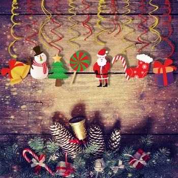 Natal Papai Noel Festa de Natal, Decorações de DIY Espiral de PVC de Parede, de Teto de Suspensão Rodopia Feliz Natal Decoração para a Casa