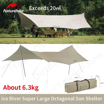 Naturehike Exterior Barraca De Camping Sol Abrigo 8-10 Pessoa Super Grande Sombras Projetadas 20㎡Barraca Impermeável De Oxford Pano De Tenda