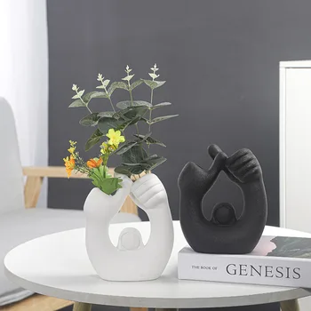 Nordic Arte Do Corpo Vaso Decoração Home Acessórios Modernos Personalizados Seca, Vasos De Flores, Um Vaso De Planta Sala De Estar Decoração Do Ambiente De Trabalho