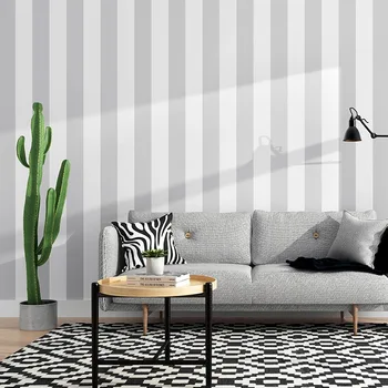 Nordic estilo moderno, simples, cinza, preto e branco faixa de papel de parede vertical, bar, sala de estar, quarto, loja de roupas de fundo