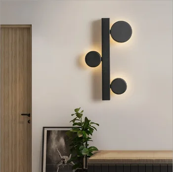 Nordic moderna sala de estar de plano de fundo lâmpada de parede simples da decoração do quarto de estudo ferro forjado personalidade criativa lâmpadas de cabeceira