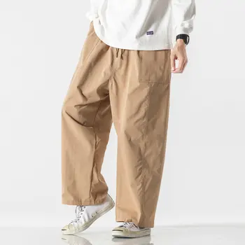 Novo 2021 Homens de Carga, Calças Soltas de Cor Sólida coreano Homens Harém Calças Oversized Calças Casuais Masculinos de grandes dimensões Streetwear M-5XL