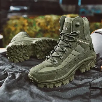 Novos Calçados de Inverno Tático Militar de Mens Botas de Força Especial de Couro Deserto Combate a Ankle Boot de Homens do Exército Sapatos Plus Size 39-46