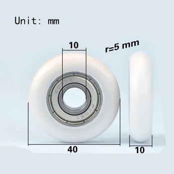 Nylon Rolo Esférico Cam Pom (Polioximetileno Revestido de Plástico 6000zz Rolamento da Polia de Plástico Roda 10*40*10