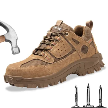 O Trabalho De Proteção De Sapatos Masculinos Anti Bater Anti Punção Sapatos De Segurança De Moda De Óleo - Resistente Ao Desgaste - Resistente De Protecção Calçado De Trabalho