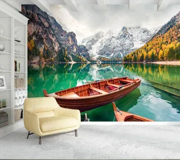 Papel de parede Alpes italianos Lago Paisagem 3D papel de parede mural,sala de estar, quartos papéis de parede decoração da casa