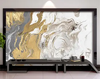 Papel de parede personalizado de folha de ouro paisagem TV sofá-fundo de parede de mármore geométrica de fundo murais, decoração 3d papel de parede