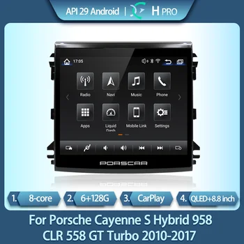 Para o Porsche Cayenne S Hybrid 958 2010-2017 Inteligente Multimídia Vídeo Player CLR 558 GT Turbo Rádio GPS 4G de Navegação CarPlay