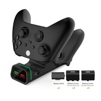 Para Xbox-One/One S/X Controlador Duplo Carregador De Status Da Tela De Exibição De Estação De Carregamento Doca 2 Pack De Pilhas Recarregáveis