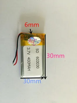 Pequeno alto-falante bateria de lítio do polímero 400MAH 603030