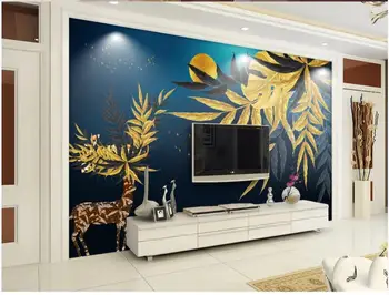 Personalizado com foto de papel de parede para parede 3 d murais papel de parede paisagem Europeia veado TV da sala de estar de plano de fundo papel de parede decoração da casa