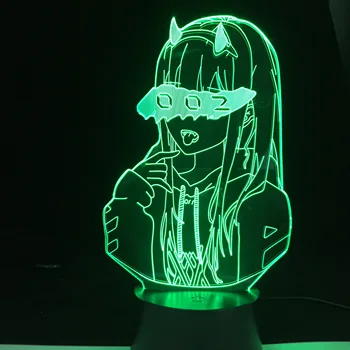 QUERIDO no FRANXX Zero Dois 002 Led 3D da Ilusão Luzes da Noite Anime Lâmpada de Iluminação Led Para Presente de Natal