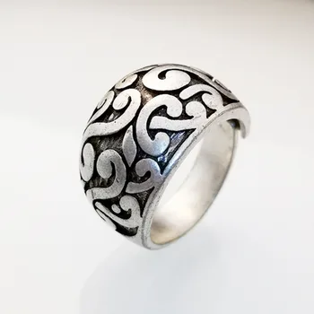Retro simples criativo vinha em forma de anel de jóias de moda chapeamento de prata 925 de prata Tailandês de anel ajustável adequado para as mulheres de presente de Natal