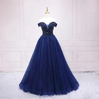 Sexy Decote em V Azul Royal Vestidos de Noite Fora de Ombro robe de sarau Chão Comprimento de Divisão de Baile, Festa Formal do Vestido de Casamento Vestido de Festa
