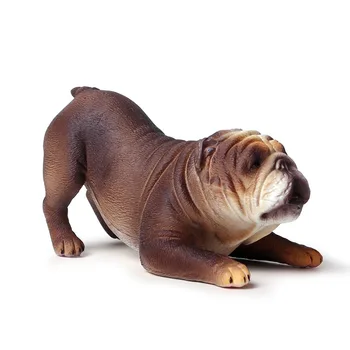 Simulação De Animais De Bulldog Figura Animais Modelo De Educação De Crianças De Bonecos De Brinquedo Bonito Cão Figurine Collection Presente A Decoração Home