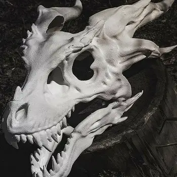 Simulação Legal Osso Do Dragão Arnês De Látex Móveis Cosplay Assustador Adereços Dinossauro Animal Boca Festa De Halloween M6w8