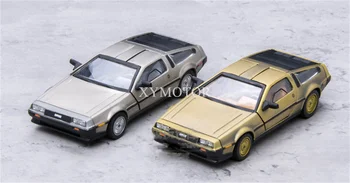 Sunstar (Vitesse) 1/43 Para DeLorean DMC-12 Fundido Modelo de Carro Prata/Ouro de Volta para o carro do futuro Brinquedos Presentes de Exibição de Coleção