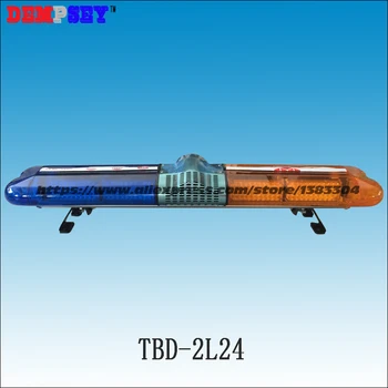 TBD-2L24 LED de aviso de emergência lightbar + 100W alto-falante da sirene, DC12-24V, Caminhão de emergência pisca-pisca, lentes de policarbonato, à prova d'água IP56