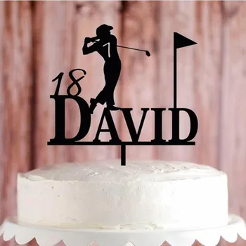 Tema de golfe bolo topper,Personalizado com nome e idade bolo topper,topper do bolo de aniversário,com o tema Esportes decoração do bolo, a Festa de Vestir