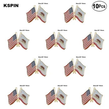 U. S. & A Califórnia Pin de Lapela Bandeira insígnia Broche de Pins, Emblemas 10Pcs um Monte