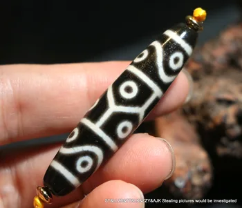 Um Poder Mágico de Energia Tibetano Antigo Ágata 14 Olho Longevidade Simbolizam Daluo dZi Cordão Pingente Amuleto e Talismã Timestown Topo