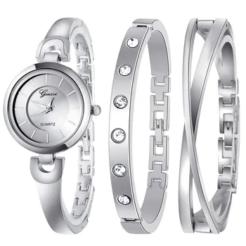 Venda Quente De Luxo Diamante Mulheres Senhoras Relógio De Quartzo De Ouro, Pulseira De Prata Relógios Pulseira De Aço Inoxidável Relógios De Pulso Reloj Mujer