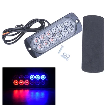 Vermelho/Azul 12 do carro do DIODO emissor de luz estroboscópica de emergência da polícia luz de advertência 18-modelo flash