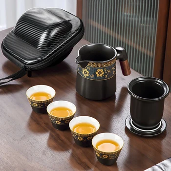 Viagem de Chá de Cerâmica Xícara (chá) de Estacionamento ao ar livre do Office Bule de chá Chinês de Kung Fu de Chá de Cerveja Filtráveis Chá Adequado para 4 Pessoas para o Chá