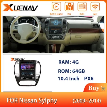 XUENAV de 10,4 Polegadas, Sistema Android Auto som do Carro Por-Nissan SYLPHY 2005-2012 Carro GPS de Navegação de 2 Din Android Leitor de DVD