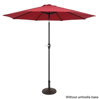 【EUA PRONTA ESTOQUE】9 METROS Central de Guarda-chuva Impermeável Dobrável guarda-Sol Vermelho Vinho Muito Combinação de Materiais de Alta qualidade